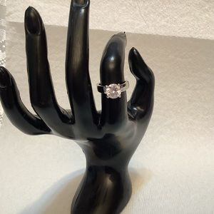 Fashion Jewelry Ring Womens Clear Stone Wide Band